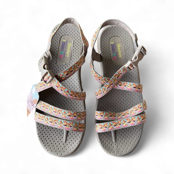 Skechers Women's Reggae Sandals Size 8 Multicolor Strappy Casual - Picture 3 of 4